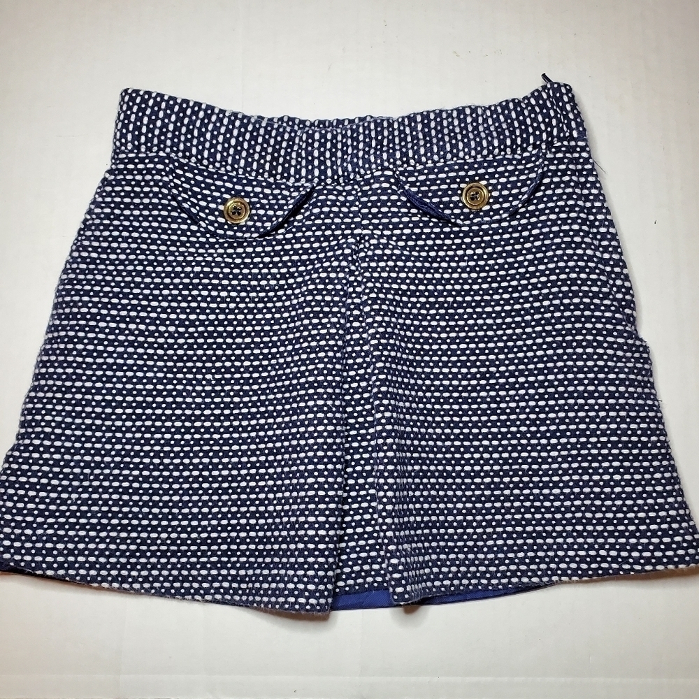 Janie And Jack Skirt Adjustable Waist Navy White Sz 4